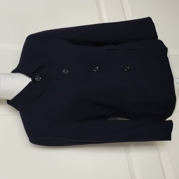 Kasper A.S.L. Petite Women's size 10 blazer jacket navy blue button down - Picture 2 of 11